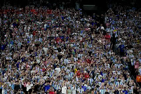 Fans attend Chile vs Argentina match